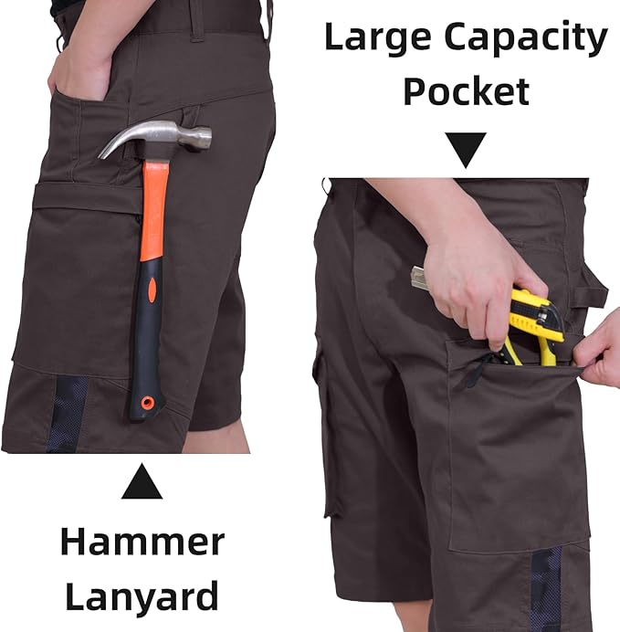 WORK IDEA Work Shorts for Men, High Quality Shorts for Men, Versatile Shorts with Pockets