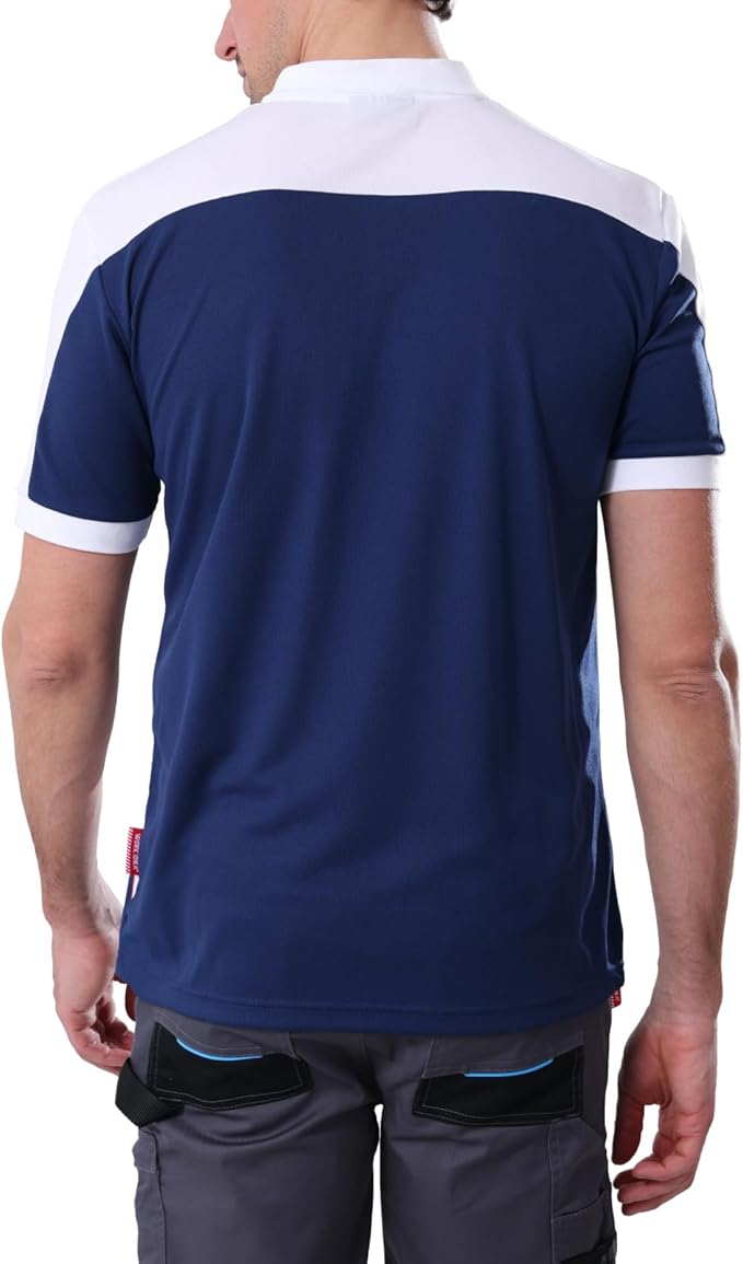 Men's Polo Shirt Work Short Sleeve Work Shirt 100% Polyester with Contrast Colours