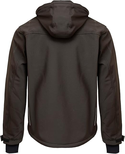 WORK IDEA Softshell Jacket Men's Waterproof Breathable with Removable Hoodie, Cycling Jacket, Rain Jacket, Work Jacket, Outdoor Hiking