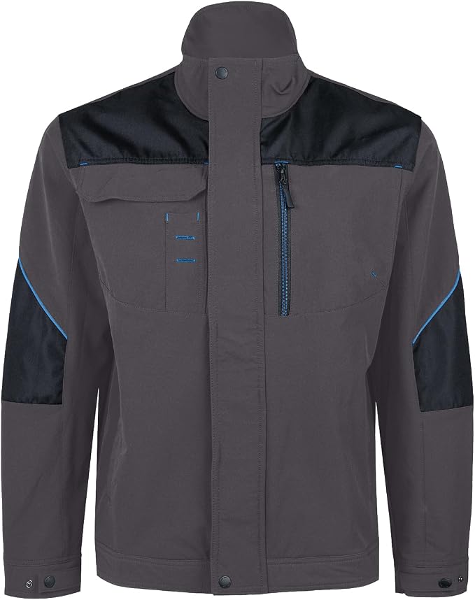 WORK IDEA Men's Slim Fit Stretch Work Jacket: Strategically Reinforced - Professional Elegance with Modern Comfort