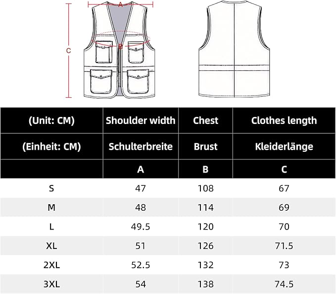 WORK IDEA Men's Outdoor Work Vest Multi-Pocket Fishing Vest Light Field Vest Camouflage Vest Summer Multifunctional Vest Breathable Fishing Vest