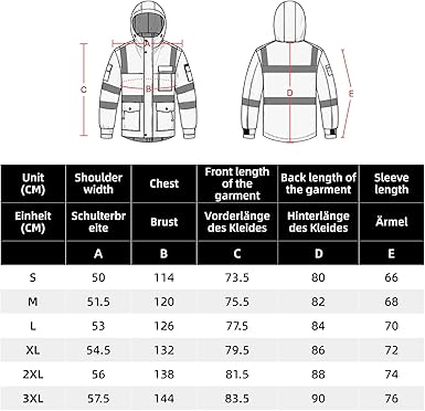 WORK IDEA Versatile 3-in-1 Work Jacket with Reflectors - Waterproof, Windproof, Breathable - Ideal Winter Work Wear and Hi-Vis Jacket for All Seasons