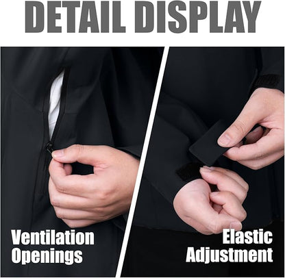 WORK IDEA Men's 3-in-1 Waterproof Breathable Windproof Jacket with Hood and Fleece Inner Jacket - Functional Jacket for Hiking, Cycling, Camping and Outdoor Activities