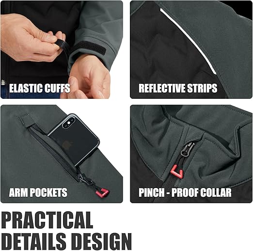 WORK IDEA Hybrid Waterproof Thermal Insulation Running Men's Jacket for Outdoor and Running with Contrast Colours