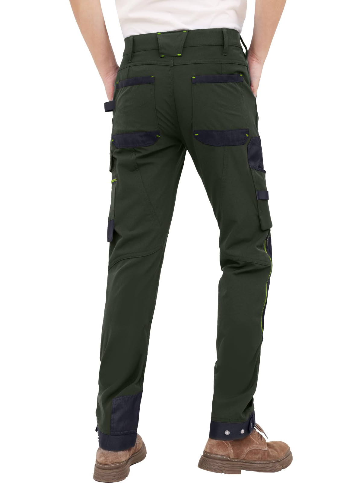 WORK IDEA Men's Slim-Fit Stretch Work Trousers: Corduroy on Critical Fabric Areas, Durable Elegance for the Highest Demands