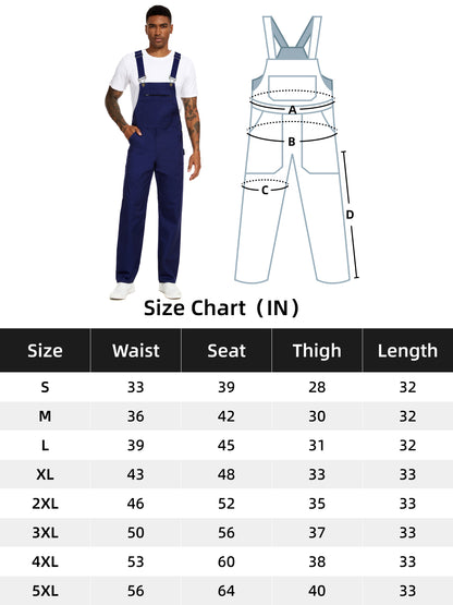 WORK IDEA Herren Latzhose Arbeitskleidung Modischer leichter Overall mit Taschen