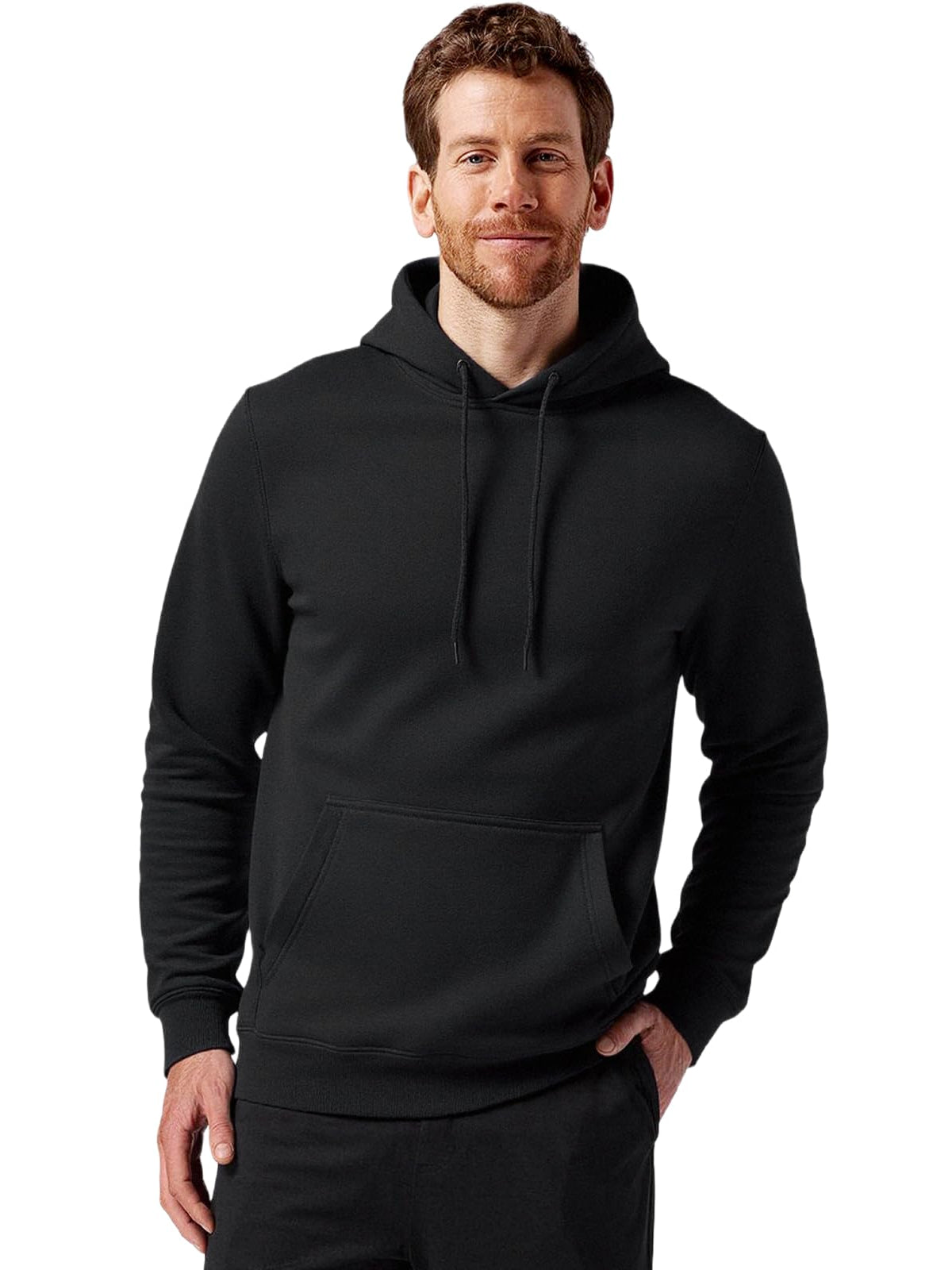 WORK IDEA Men's Cotton Winter Hoodie for Men, Soft Hoodie with Side Pockets, Casual Top for Sports and Leisure