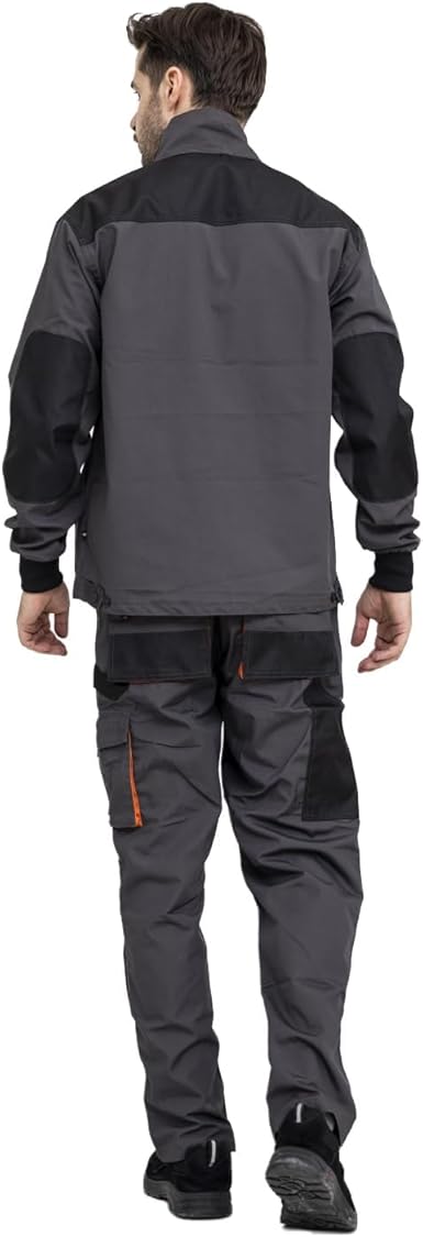 WORK IDEA Mens Multi Pocket Heavy Duty Canvas Work Jacket