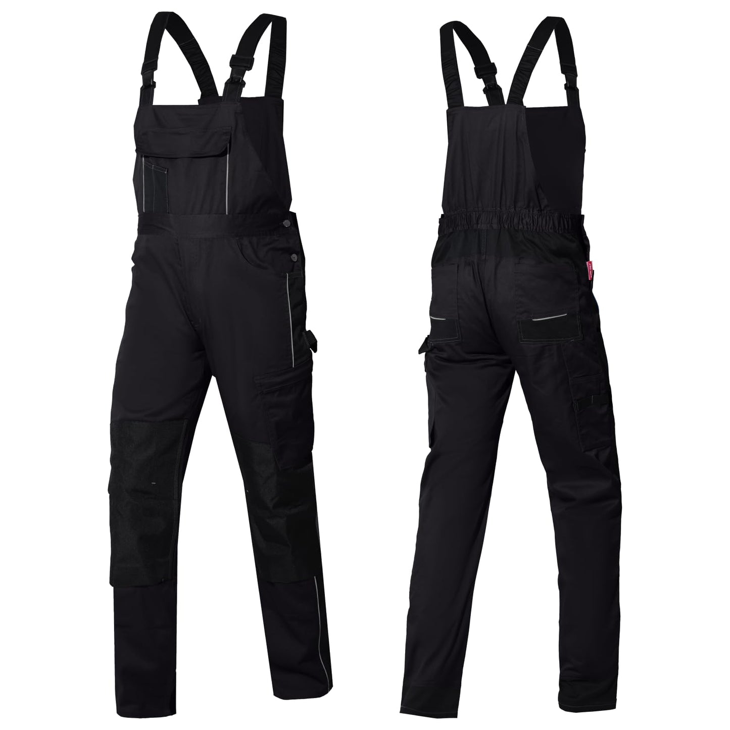 WORK IDEA Mens Stretch Work Dungarees with Multiple Pockets and Tool Pockets