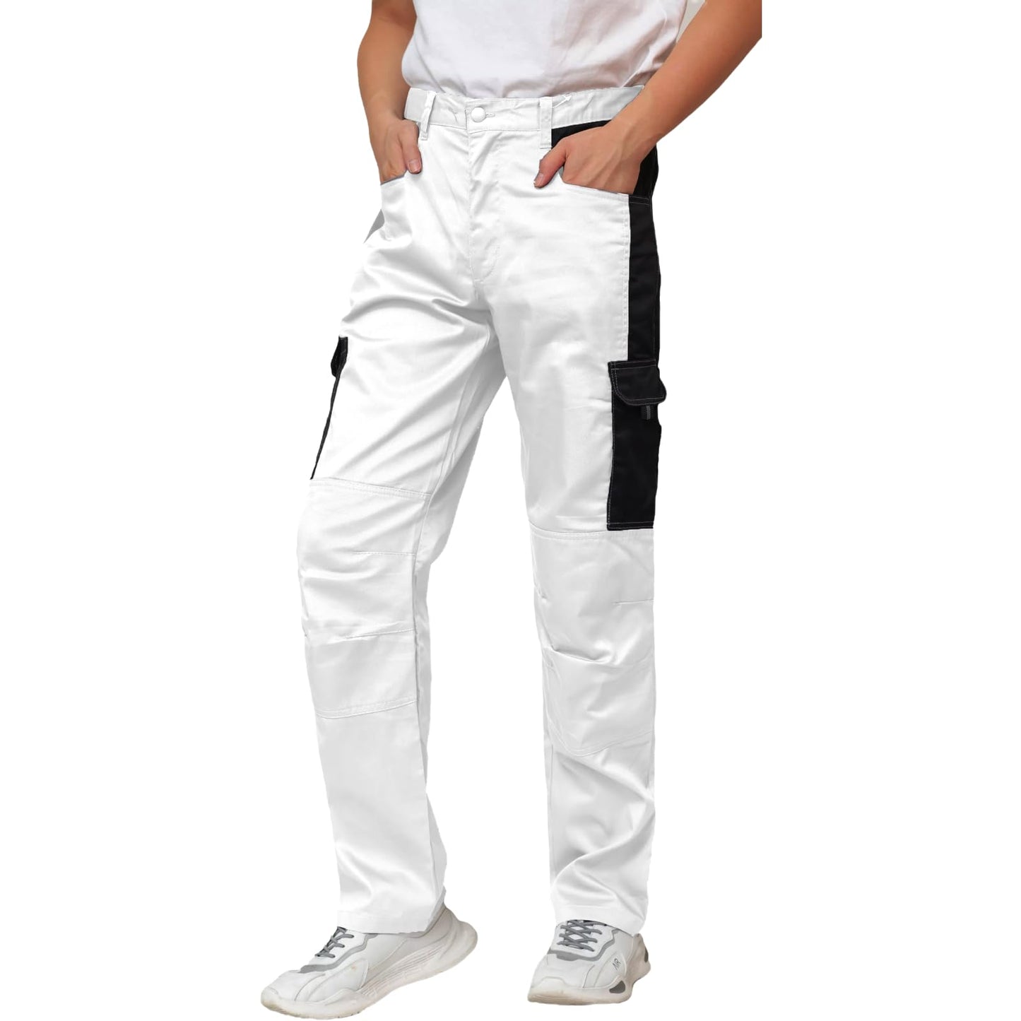 WORK IDEA Mens Work Trousers - Camouflage Trousers Mens Cargo Trousers with Inside Knee Pockets
