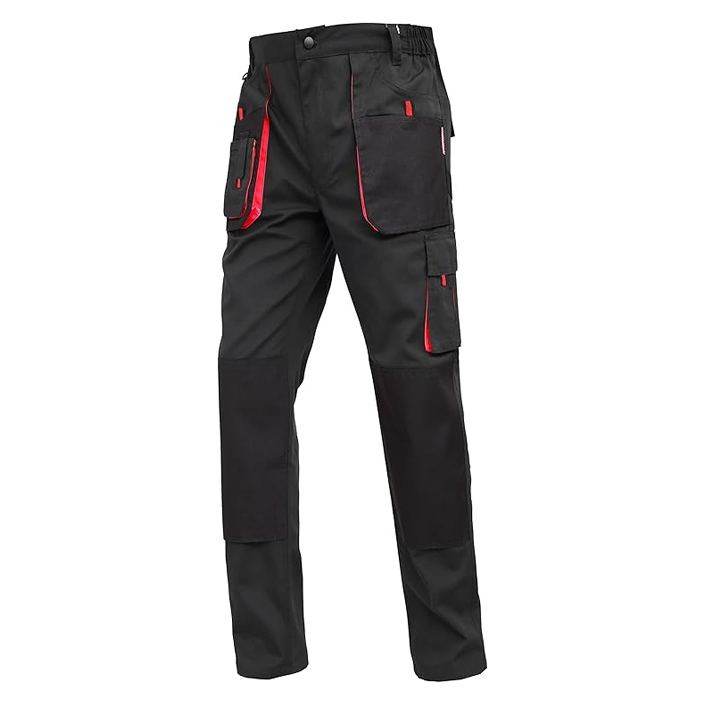 WORK IDEA Mens Work Trousers Oxford Knee Pockets Heavy Duty Canvas