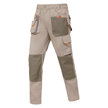 WORK IDEA Mens Work Trousers Oxford Knee Pockets Heavy Duty Canvas