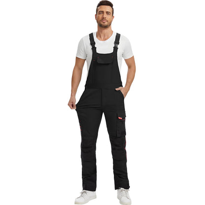WORK IDEA Mens Work Dungarees with Good Stretch, Many Pockets and Partial Use of Cordura Fabric for Increased Abrasion Resistance, Suitable for Various Work Environments