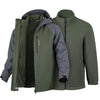 WORK IDEA Men's 3-in-1 Waterproof Breathable Windproof Jacket with Hood and Fleece Inner Jacket - Functional Jacket for Hiking, Cycling, Camping and Outdoor Activities