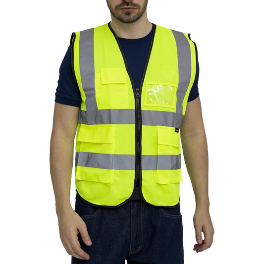 WORK IDEA Reflective Vest Car Reflective Vest with Multiple Pockets Safety Vest
