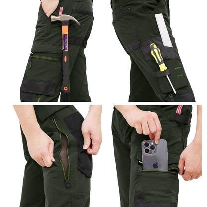 WORK IDEA Men's Slim-Fit Stretch Work Trousers: Corduroy on Critical Fabric Areas, Durable Elegance for the Highest Demands