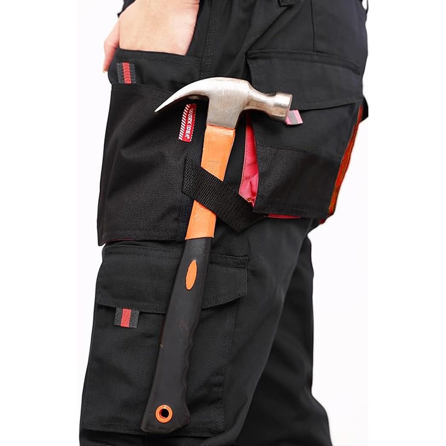 WORK IDEA Mens Work Trousers Oxford Knee Pockets Heavy Duty Canvas