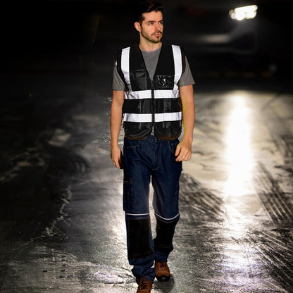 WORK IDEA Reflective Vest Car Reflective Vest with Multiple Pockets Safety Vest