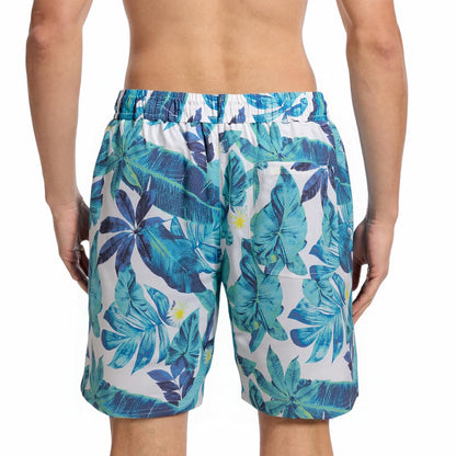 WORK IDEA Men's Quick-Drying Swimming Trunks with Print 100% Polyester - Summer Beach Board Shorts