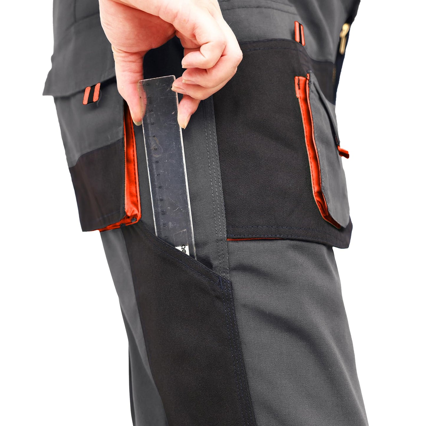 WORK IDEA Mens Work Trousers Oxford Knee Pockets Heavy Duty Canvas