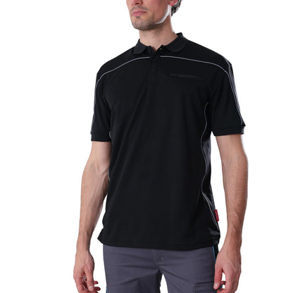 Work Idea Men's Short-Sleeved Polo Shirt with Contrast Colours, Functional Work Shirt for Work, Workshop and Leisure