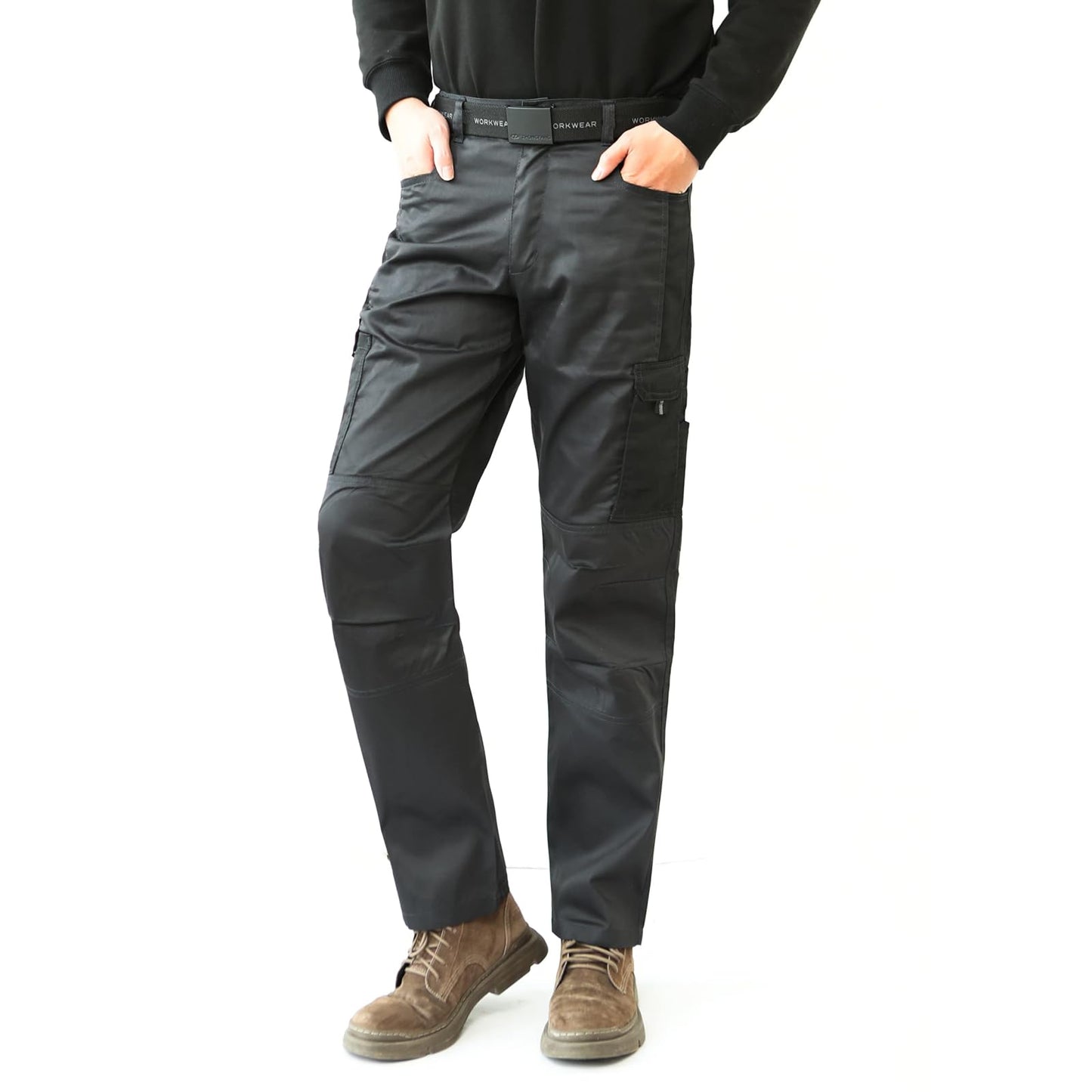 WORK IDEA Mens Work Trousers - Camouflage Trousers Mens Cargo Trousers with Inside Knee Pockets