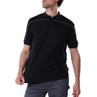 Work Idea Men's Short-Sleeved Polo Shirt with Contrast Colours, Functional Work Shirt for Work, Workshop and Leisure