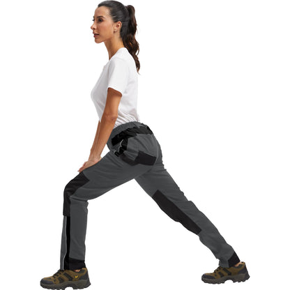 WORK IDEA Women's Work Trousers in Figure-Hugging Fit, Elastic and Lightweight, with Multiple Functional Pockets