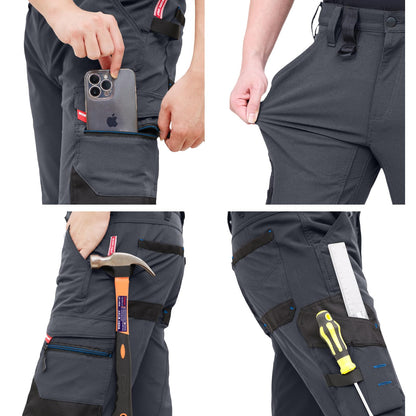 WORK IDEA Men's Slim Fit Stretch Work Shorts Durable Elegance for Highest