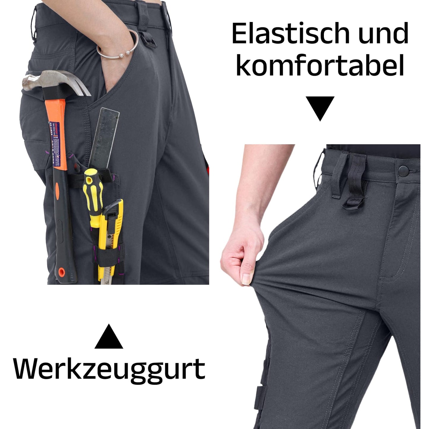 WORK IDEA Women's Slim Fit Stretch Work Shorts Durable Elegance for Highest