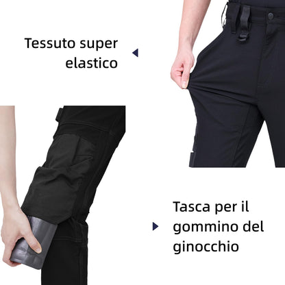 WORK IDEA Mens Work Dungarees with Good Stretch, Many Pockets and Partial Use of Cordura Fabric for Increased Abrasion Resistance, Suitable for Various Work Environments