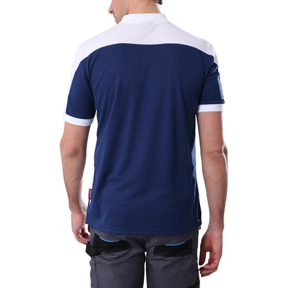 Work Idea Men's Short-Sleeved Polo Shirt with Contrast Colours, Functional Work Shirt for Work, Workshop and Leisure