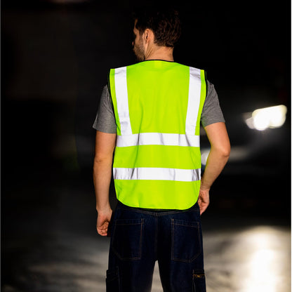 WORK IDEA Reflective Vest Car Reflective Vest with Multiple Pockets Safety Vest