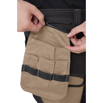 WORK IDEA Men's Work Trousers, Trousers with Multifunctional Pockets, Trousers with Removable Flight Pockets, Oxford Knee Pockets, Cotton Stretch Trousers