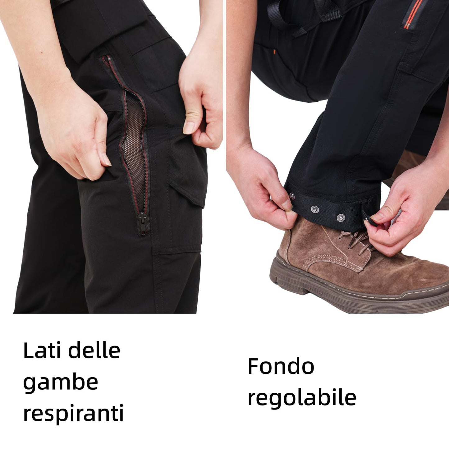 WORK IDEA Mens Work Dungarees with Good Stretch, Many Pockets and Partial Use of Cordura Fabric for Increased Abrasion Resistance, Suitable for Various Work Environments