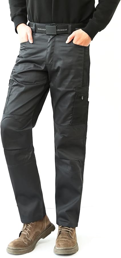 WORK IDEA Mens Work Trousers - Camouflage Trousers Mens Cargo Trousers with Inside Knee Pockets